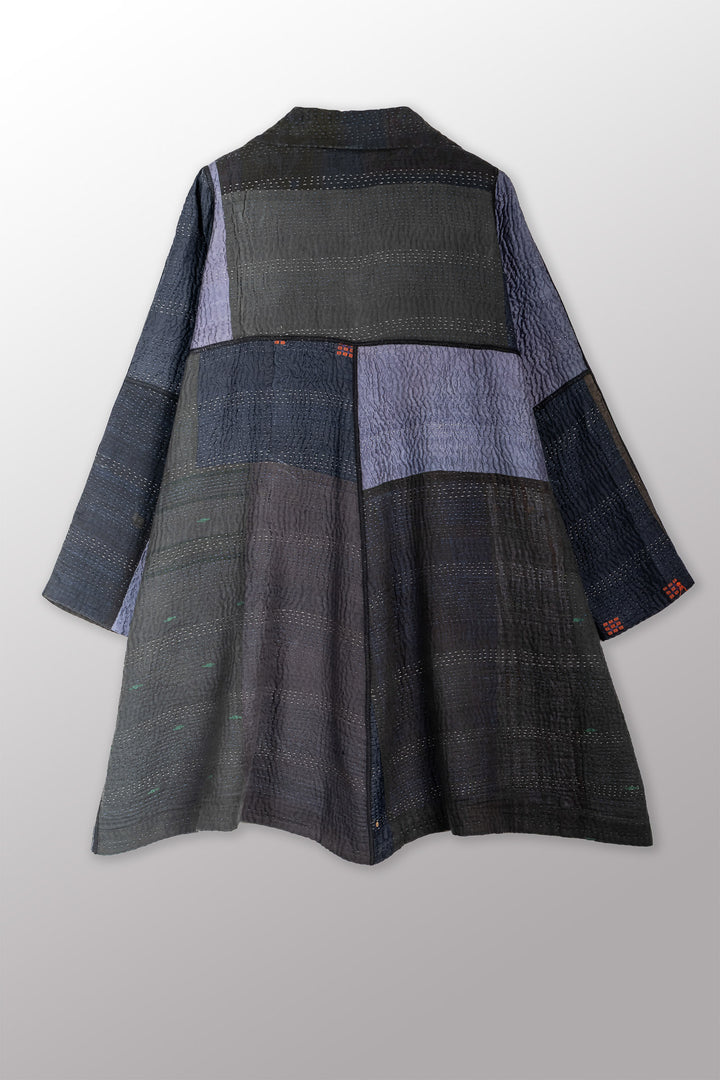 JAIPUR PATCH KANTHA A-LINE DUSTER - jp4311-blk -