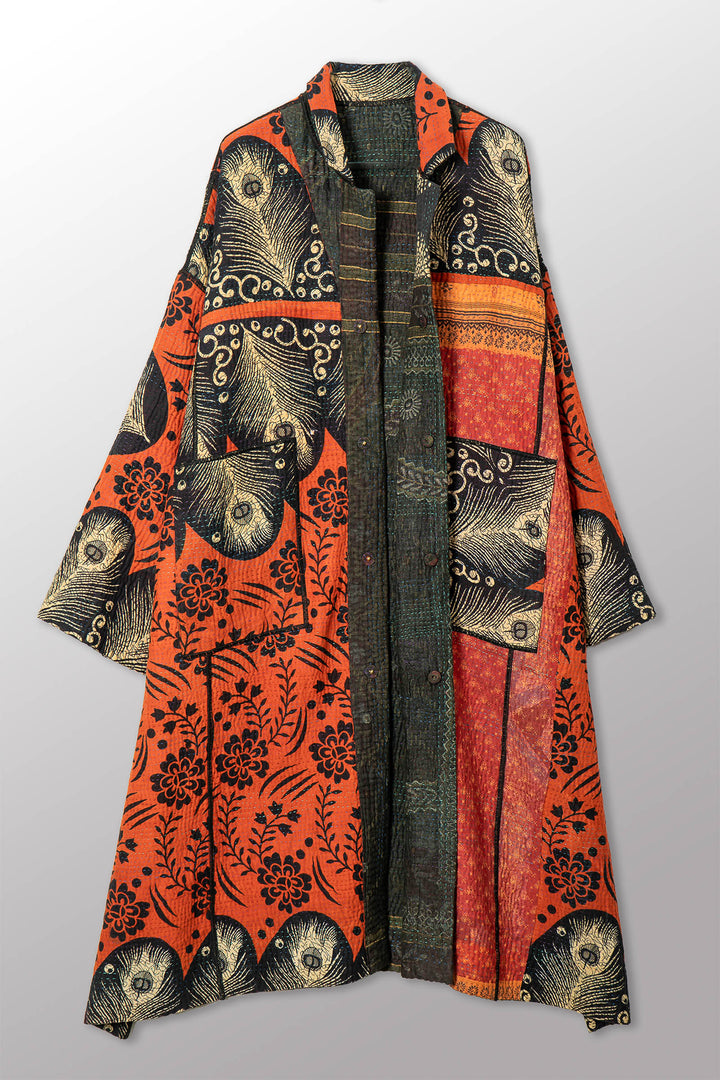 VINTAGE COTTON KANTHA NEW OVERSIZED COAT - cv4342-0012a -
