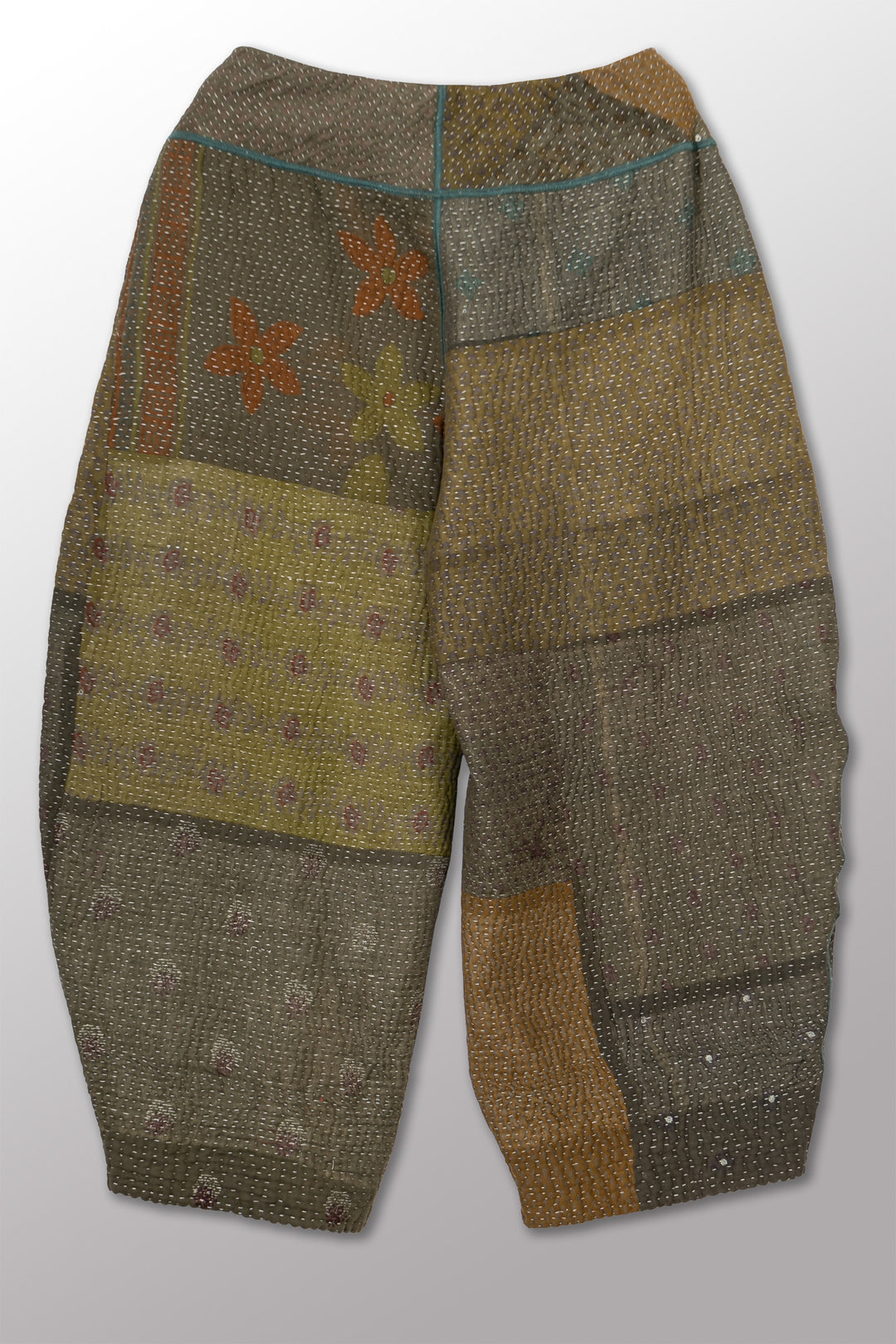 MUJI PATCH KANTHA LANTERN PANTS - mp4634-grn -