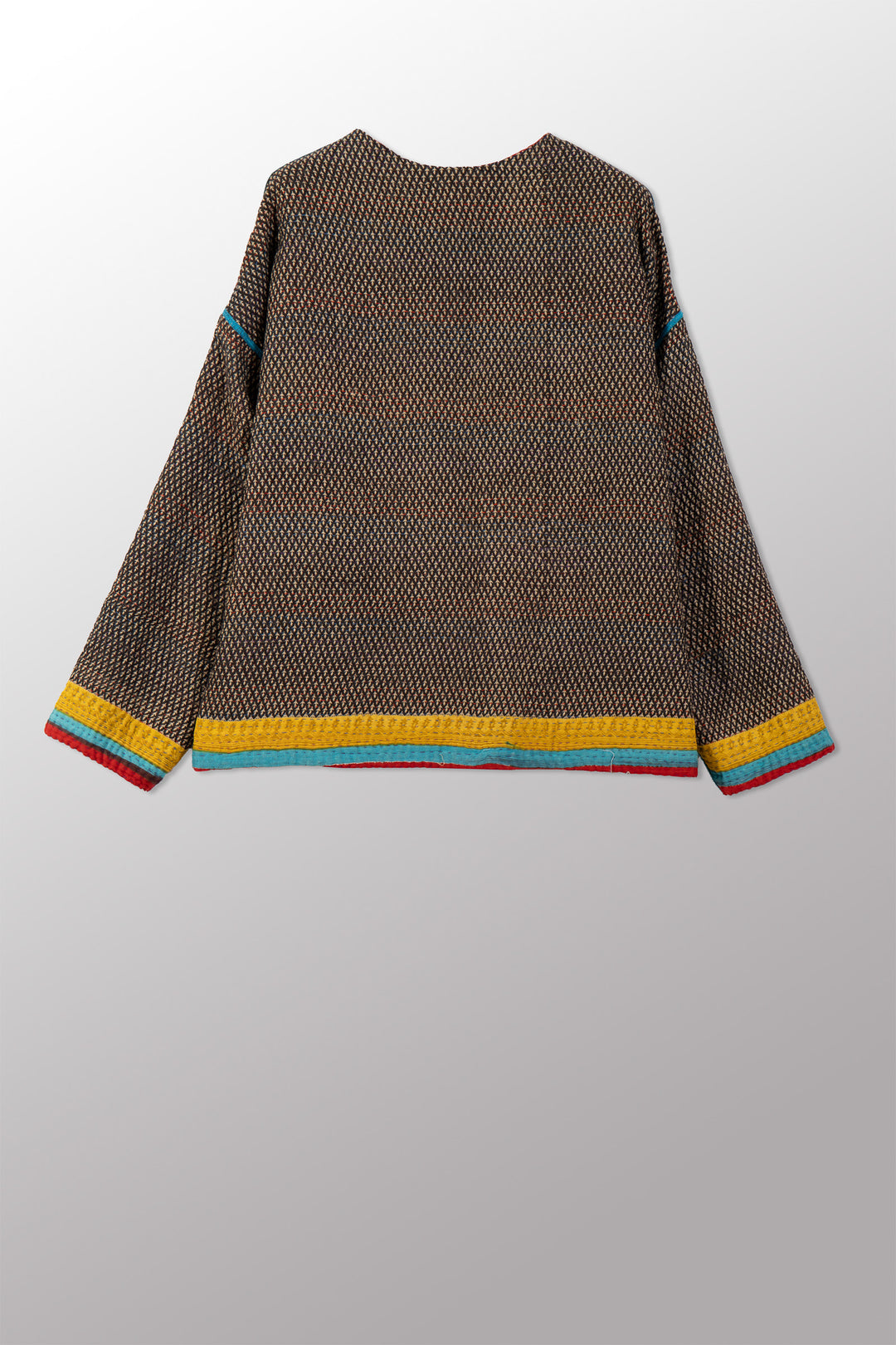 VINTAGE COTTON KANTHA CREW NECK SHORT JKT - cv4053-0067a -