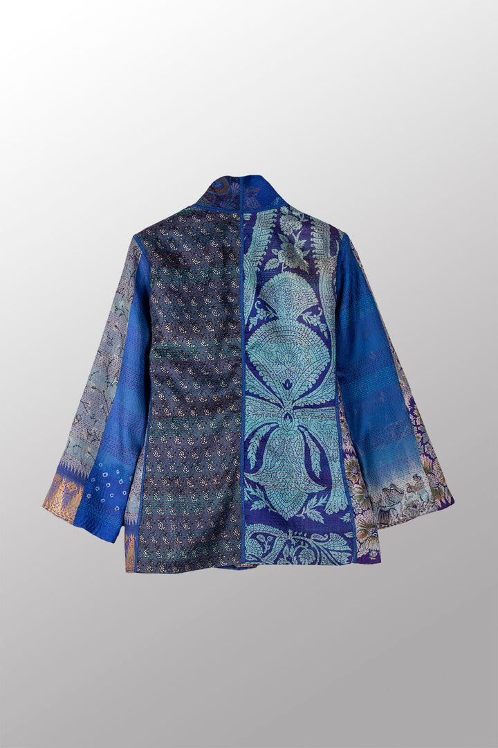 VINTAGE SILK KANTHA SHORT JKT - sv2007-0047s -
