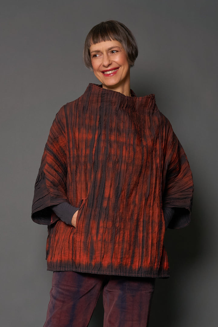 MONE COTTON RIPPLE TUCK PONCHO VEST - mn1249-org -