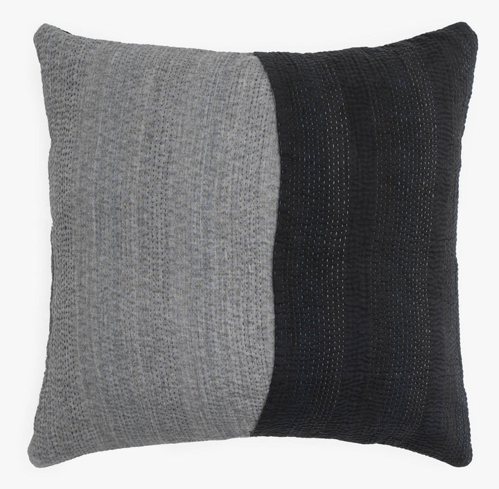 Landscape Handmade Vintage Kantha Pillow -Black
