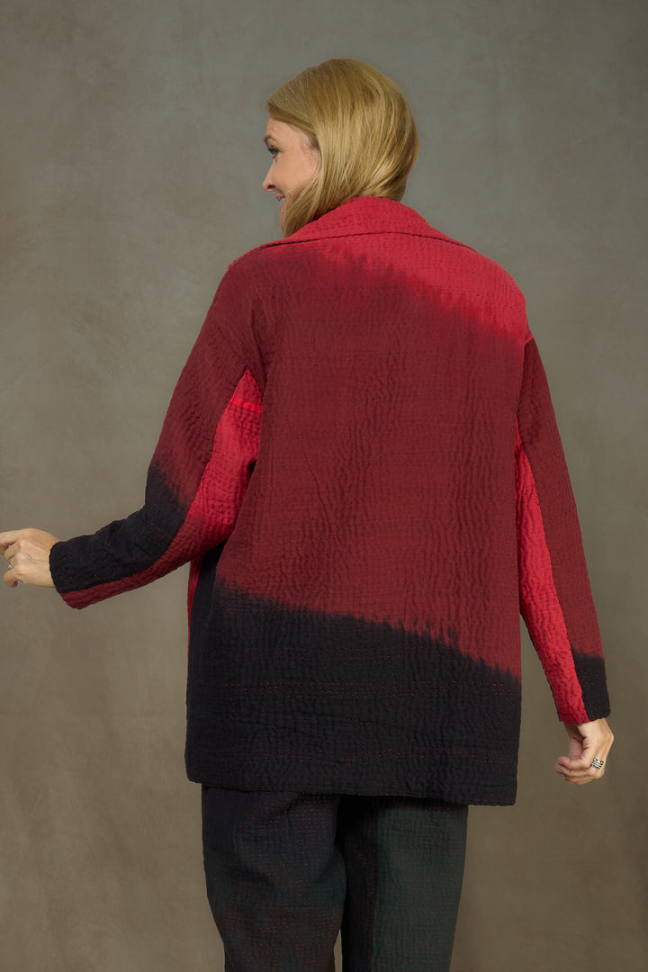 MAGMA AND OMBRE KANTHA LAPELED MEDIUM JKT - mw5080-red -