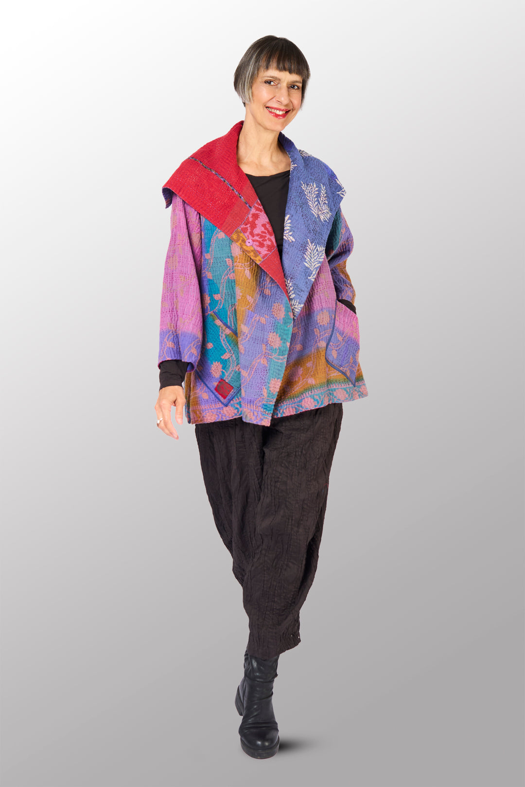 COTTON OVERDYE KANTHA FLARE JKT - ov4010-cfus008a -