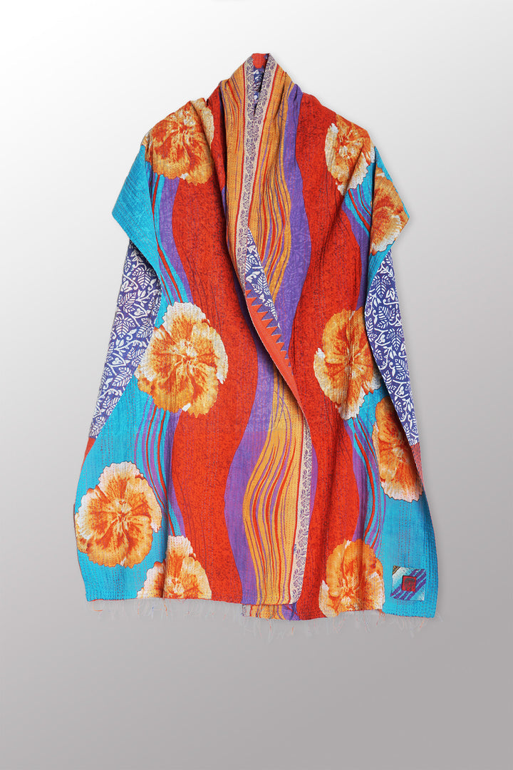 VINTAGE COTTON KANTHA SCARF STANDARD - cv2801-0003a -