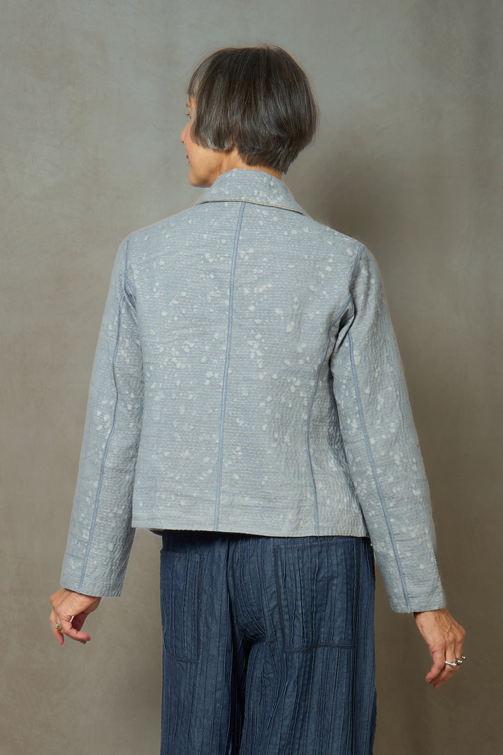 DUCK SUN DYE WITH PATCH KANTHA CROPPED BASIC JACKET - us2096-gry -