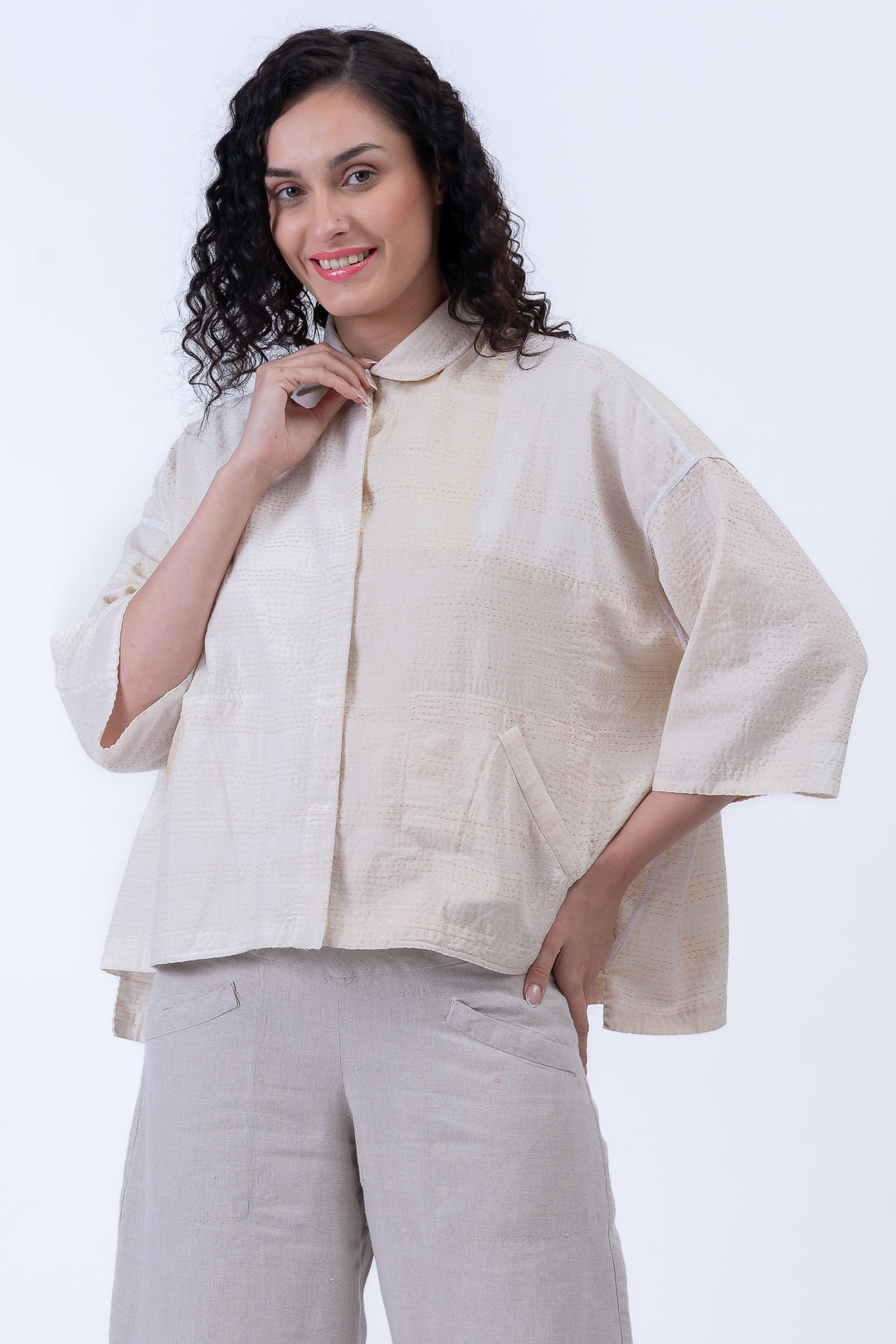 tent trikot JAIPUR WHITE KANTHACROPPED TENT SHIRT - jw2596-ivy