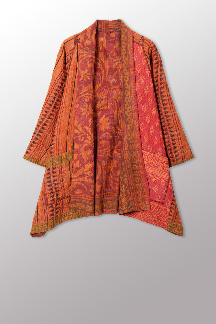 COTTON OVERDYE KANTHA A-LINE JKT - ov4003-corg036a -