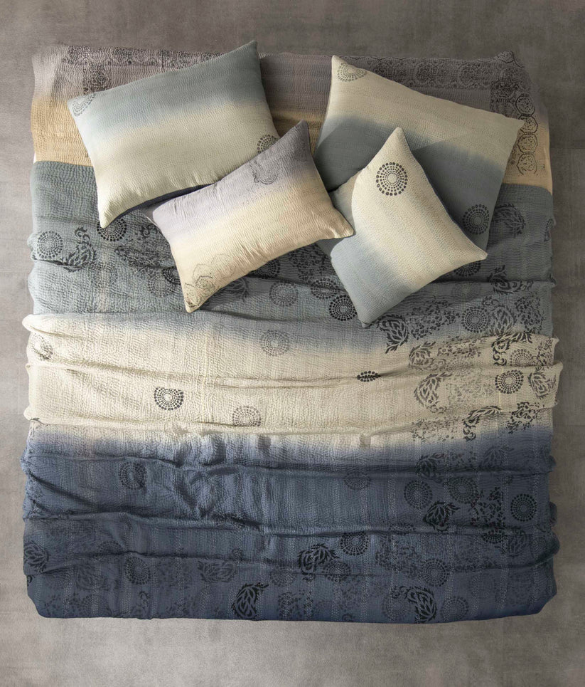 Ombre With Fray Patch Handmade Vintage Quilts -Yellowstone