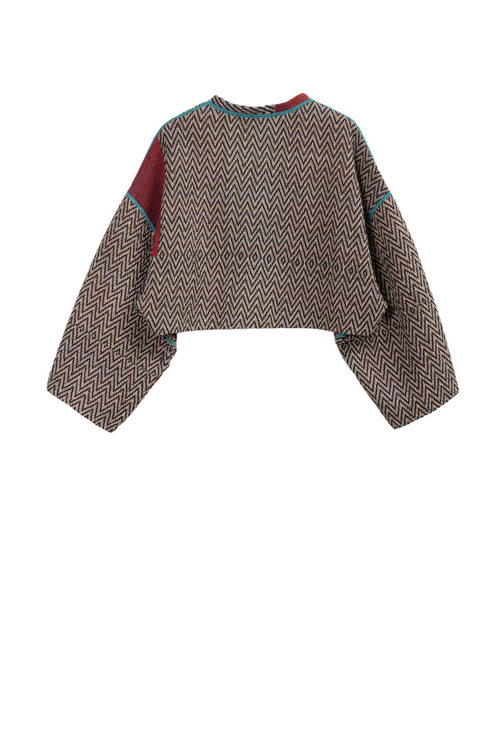BO4090-CBLK007S @SOHO BAMBOO KANTHA SLEEVE JACKET