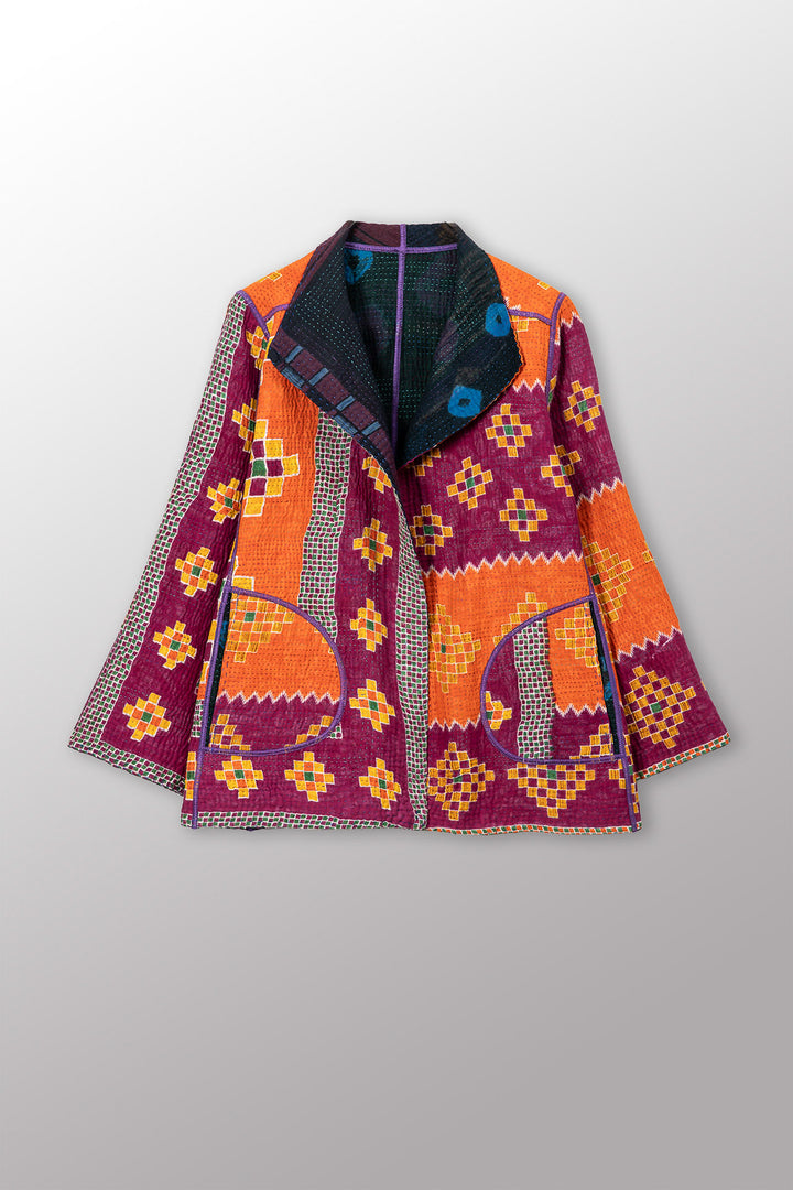 VINTAGE COTTON KANTHA SHORT JKT - cv4007-0345m -