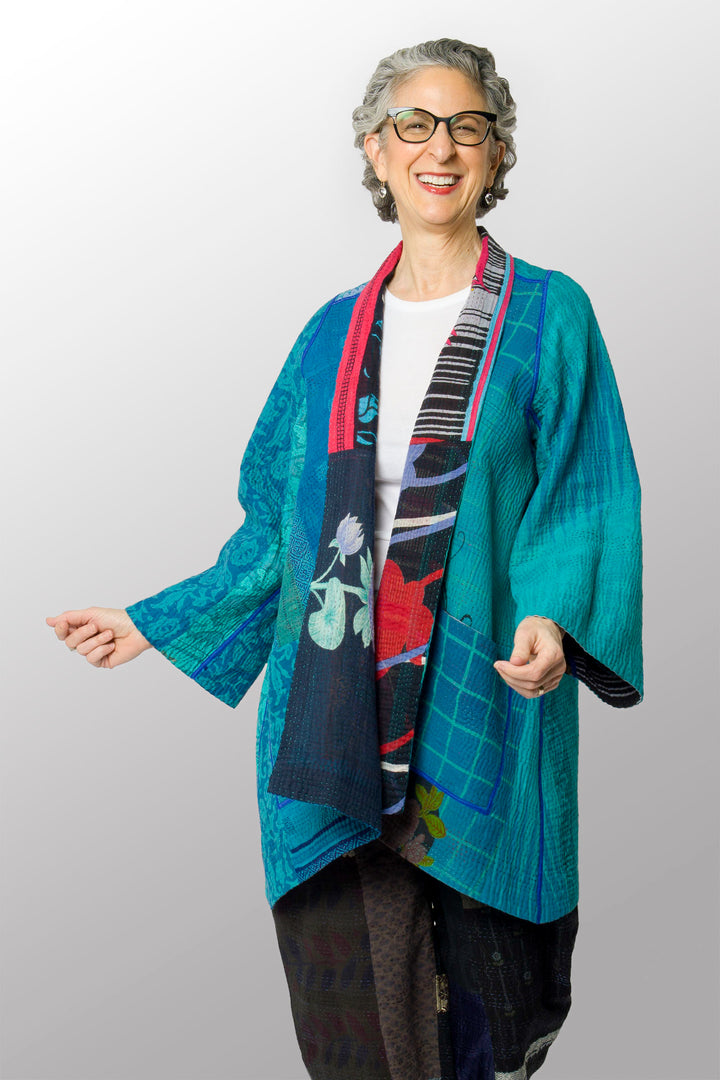 PUZZLE KANTHA A-LINE JKT - pz4003-blu -