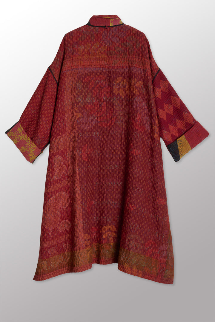 COTTON OVERDYE KANTHA NEW OVERSIZED COAT - ov4342-cred007a -
