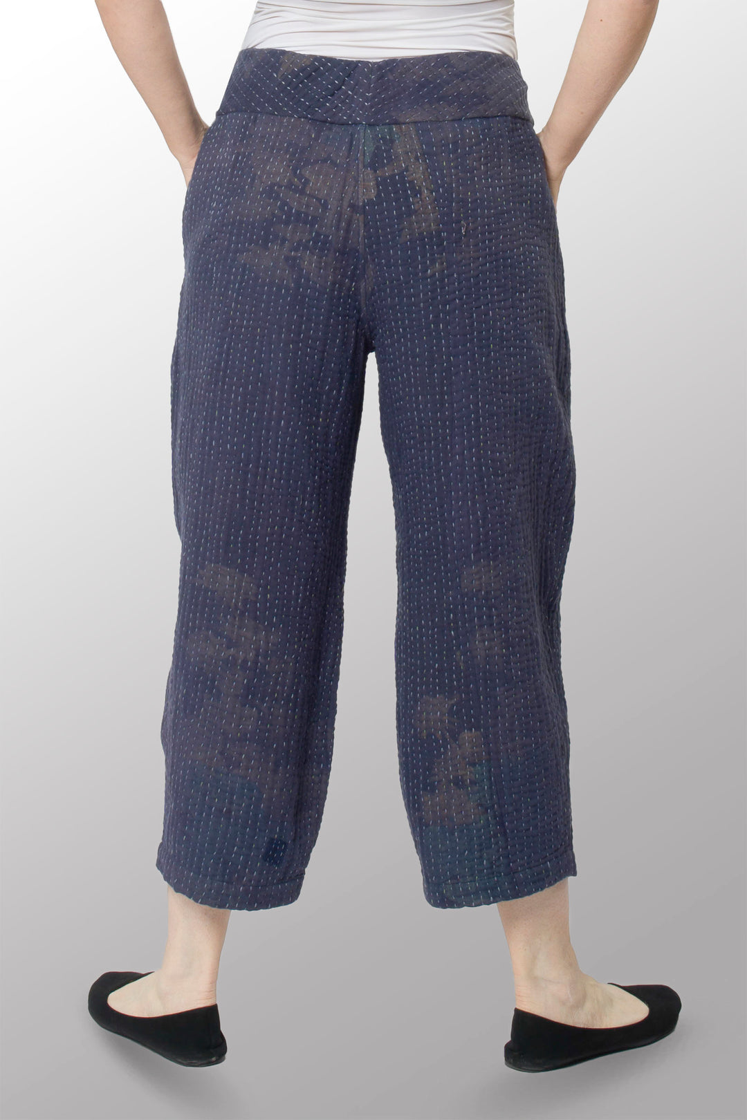 BBK SOLID KANTHA NEW LANTERN PANTS - bl-bbs4651-nvy -