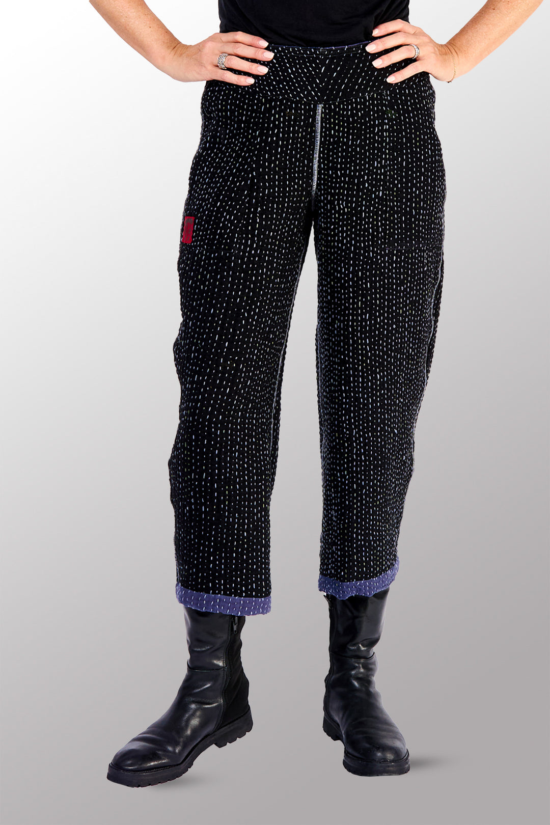 BBK SOLID KANTHA NEW LANTERN PANTS - bl-bbs4651-nvy -