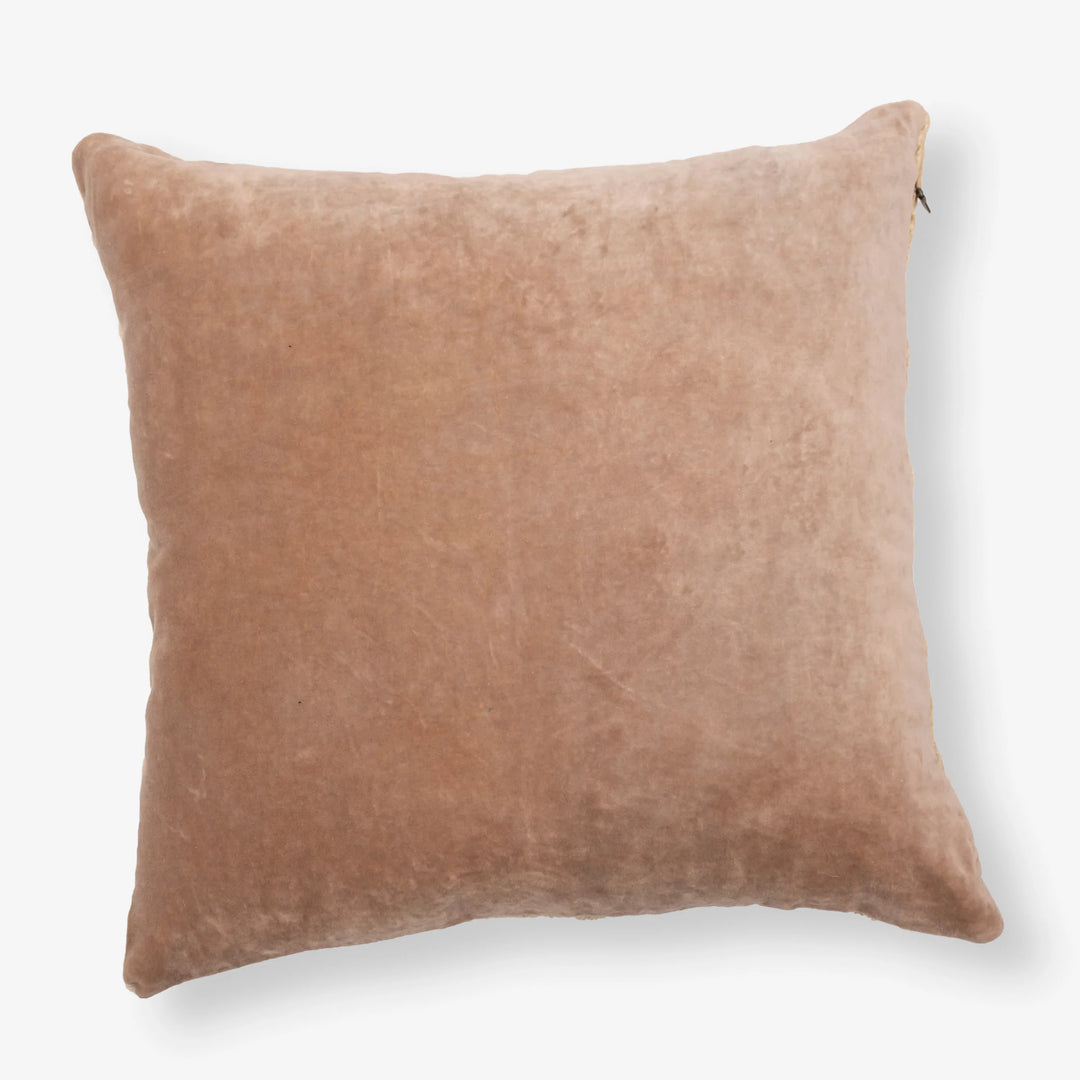 Sari Pleated Handmade Kantha Pillow Sham (With Velvet Back)