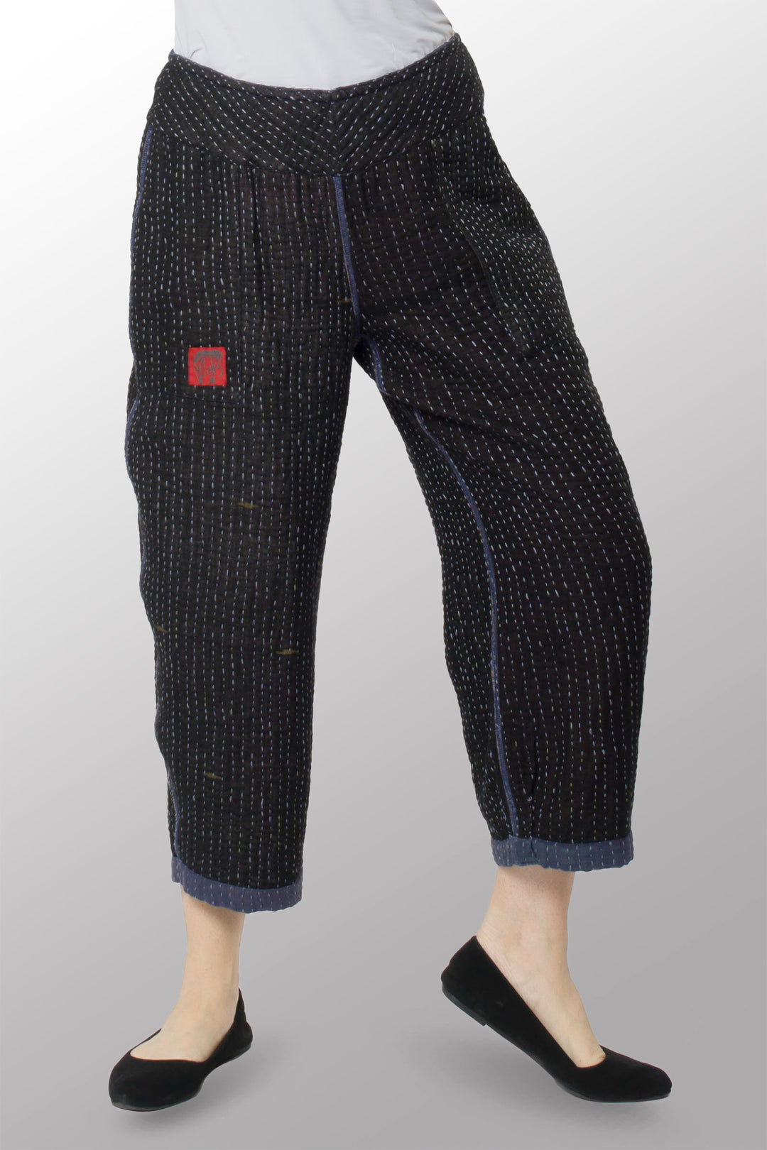 BBK SOLID KANTHA NEW LANTERN PANTS - bl-bbs4651-nvy -