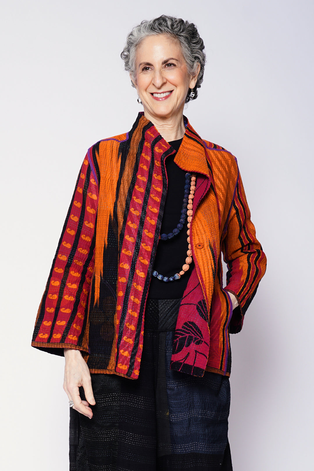 VINTAGE COTTON KANTHA SHORT JKT - cv4007-0340l -