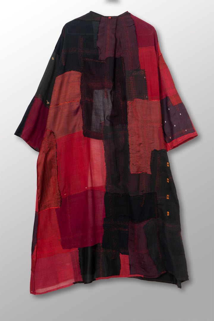 MOSAIC OMBRE KANTHA LONG DUSTER - mo1328-red -