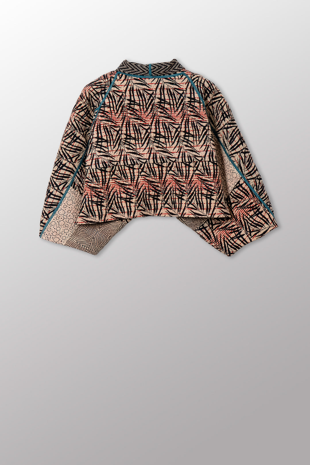 SOHO BAMBOO KANTHA PUFF SLV. SHRUG - bo4062-cblk006a -