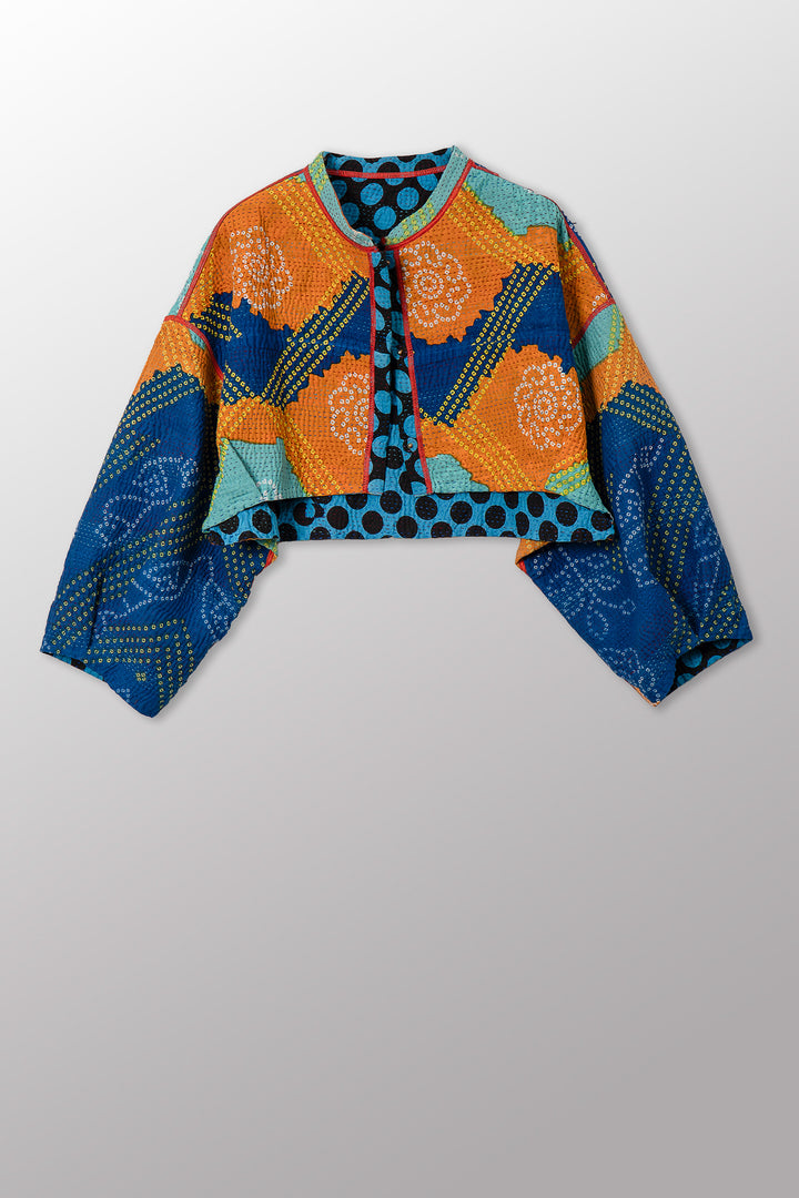 SFDG PRINT KANTHA SLEEVE JACKET - sf4090-mlt -