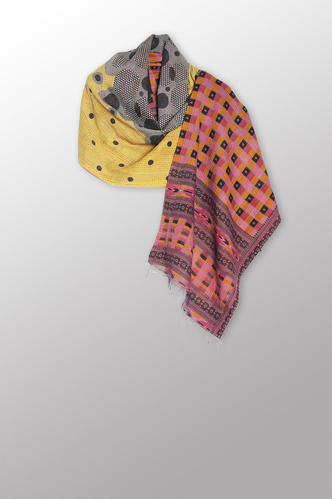 VINTAGE COTTON KANTHA SCARF STANDARD - cv2801-0015a -