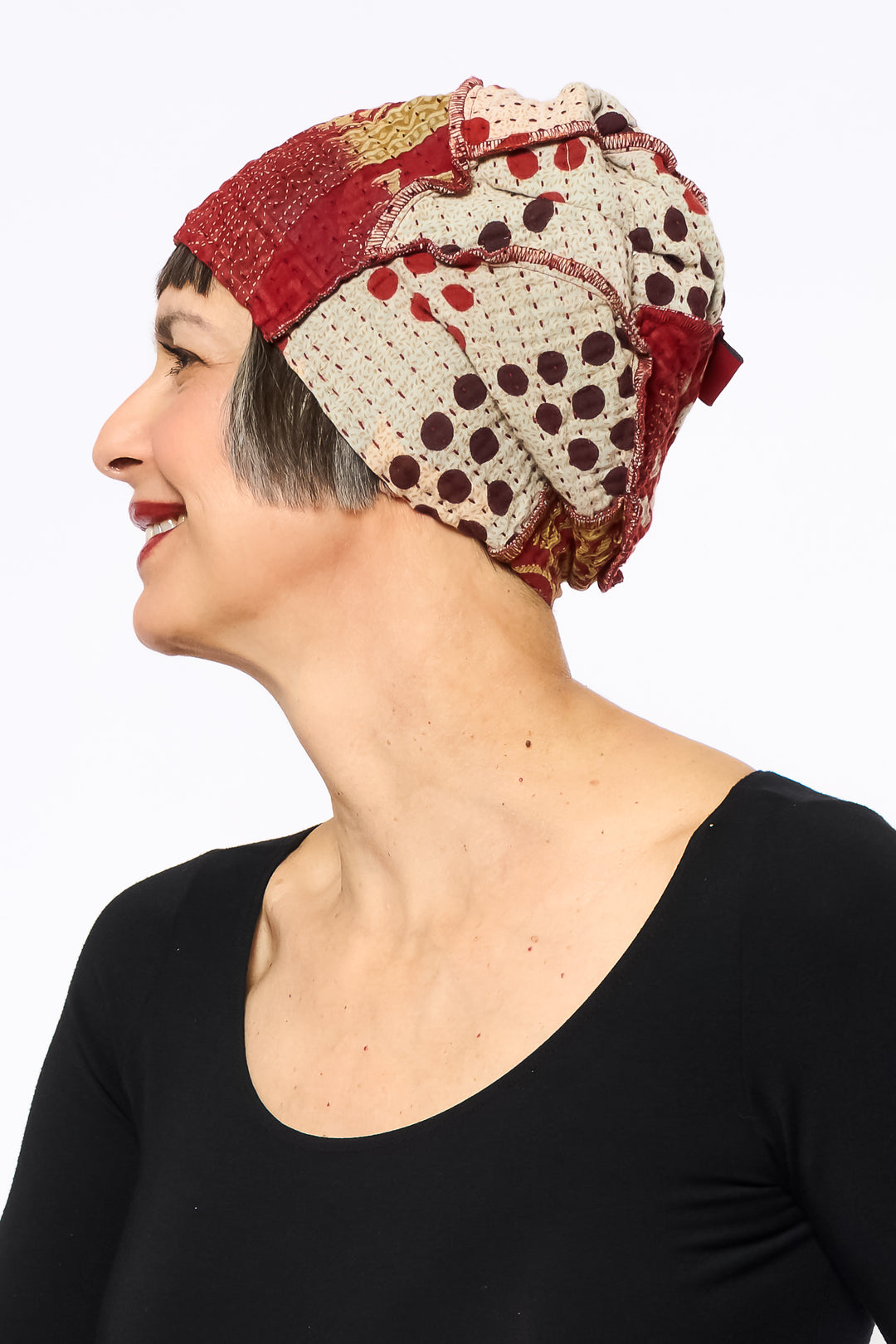VINTAGE COTTON BBK KANTHA PATCHWORK HAT - bb4880-0002a -