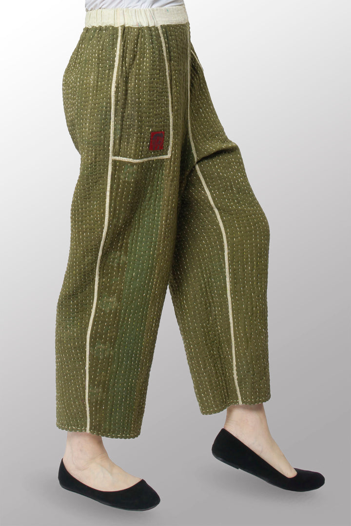 BBK SOLID KANTHA NEW LANTERN PANTS - bl-bbs4651-ivy -