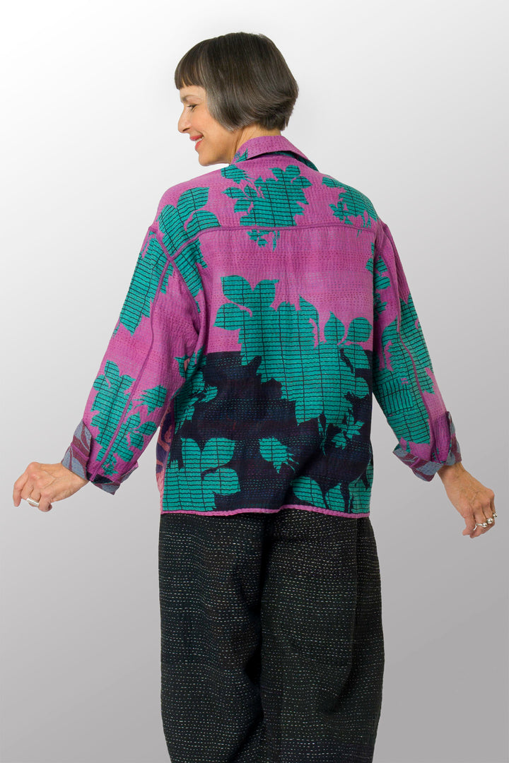 VINTAGE COTTON KANTHA WORKERS JACKET - cv2085-0001s -