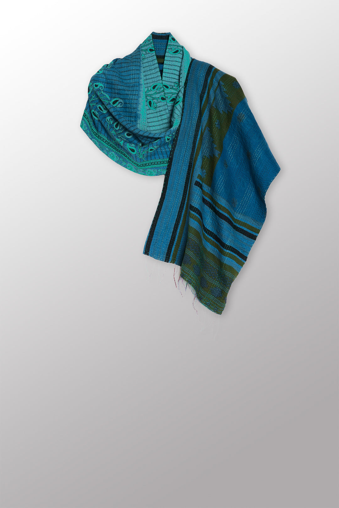 VINTAGE COTTON KANTHA SCARF STANDARD - cv2801-0012a -