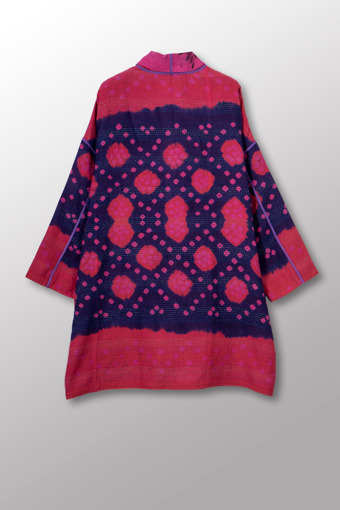 VINTAGE COTTON & NEW VOILE KANTHA HAORI JACKET - cn2068-0002a -