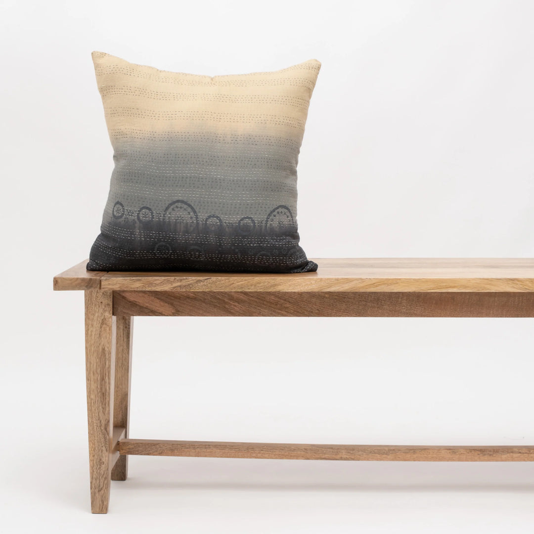 Cotton Ombre Handmade Vintage Kantha Pillow Sham -Yellow Stone