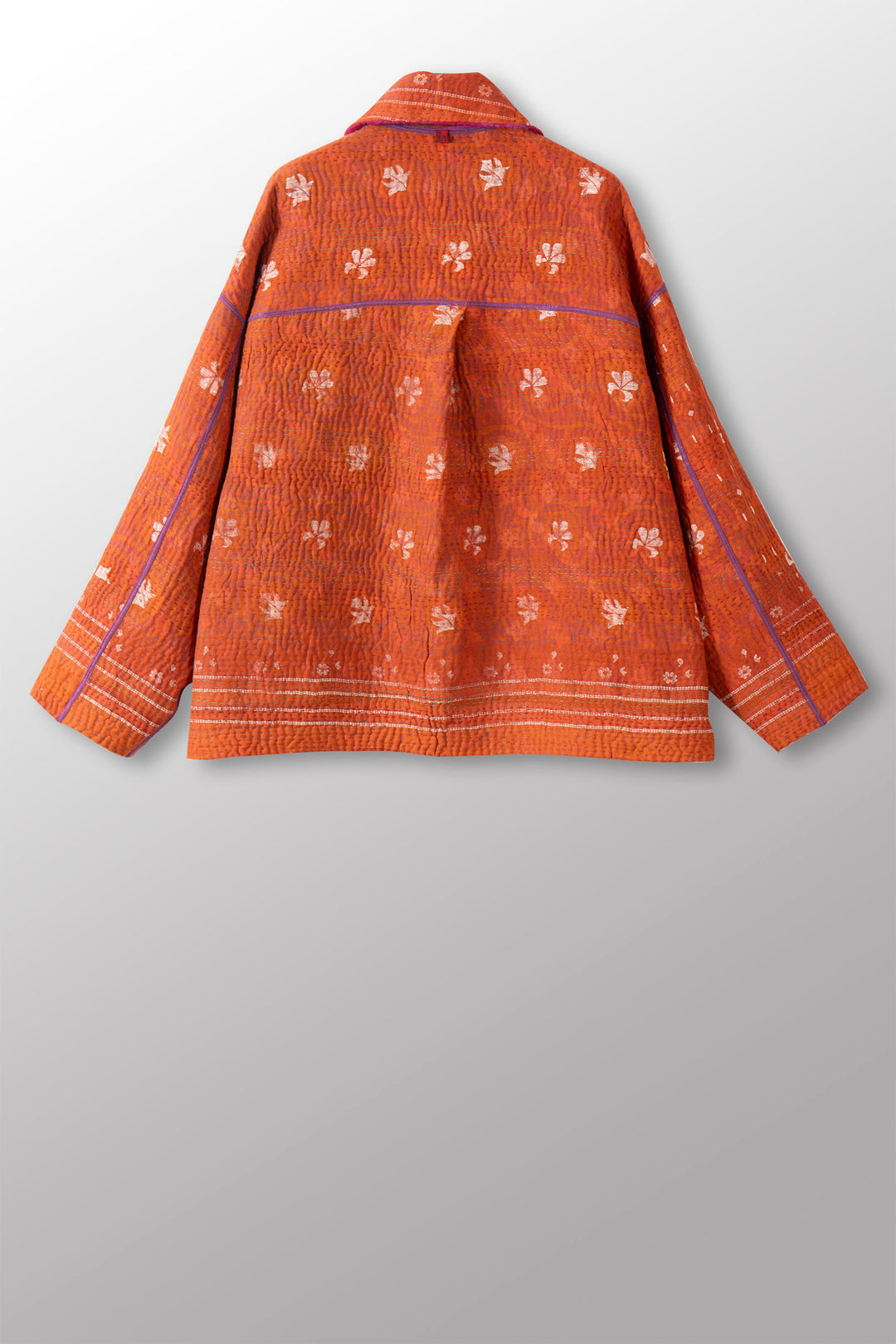 COTTON OVERDYE KANTHA CROPPED SHIRT JACKET - ov4075-corg003a -