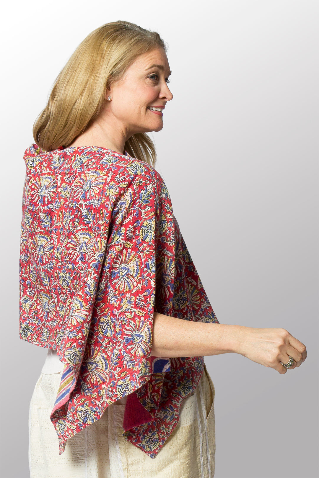 VINTAGE COTTON KANTHA CAPE - cv2806-0001a -
