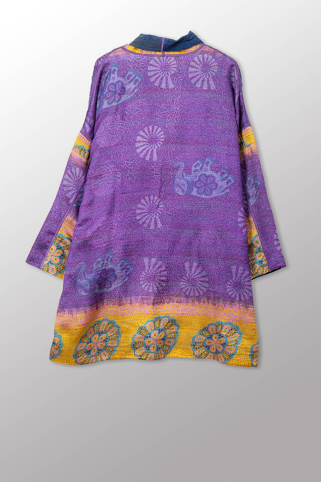 VINTAGE SILK GEORGETTE KANTHA HAORI JKT - sg2068-0005a -