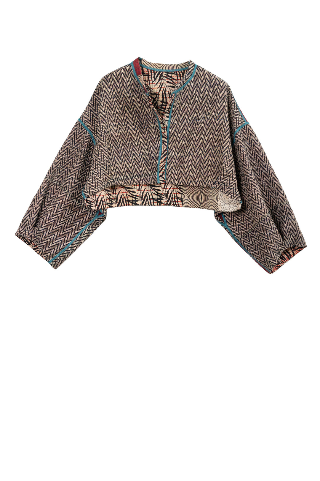 BO4090-CBLK007S @SOHO BAMBOO KANTHA SLEEVE JACKET