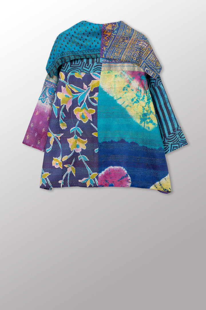 VINTAGE SILK KANTHA FLARE JKT - sv2010-0061a -