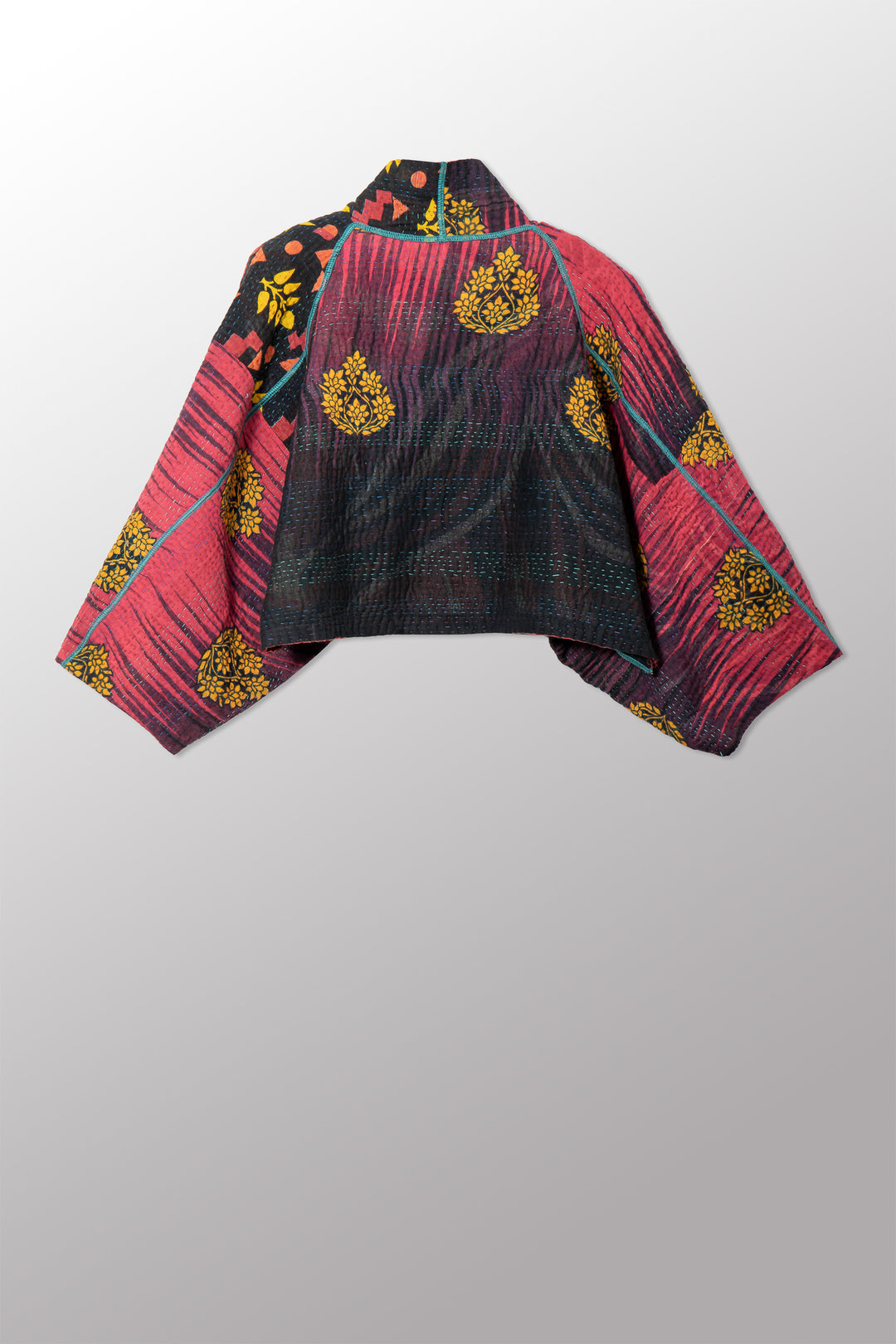 VINTAGE COTTON KANTHA  PUFF SLV. SHRUG - cv4062-0052a -