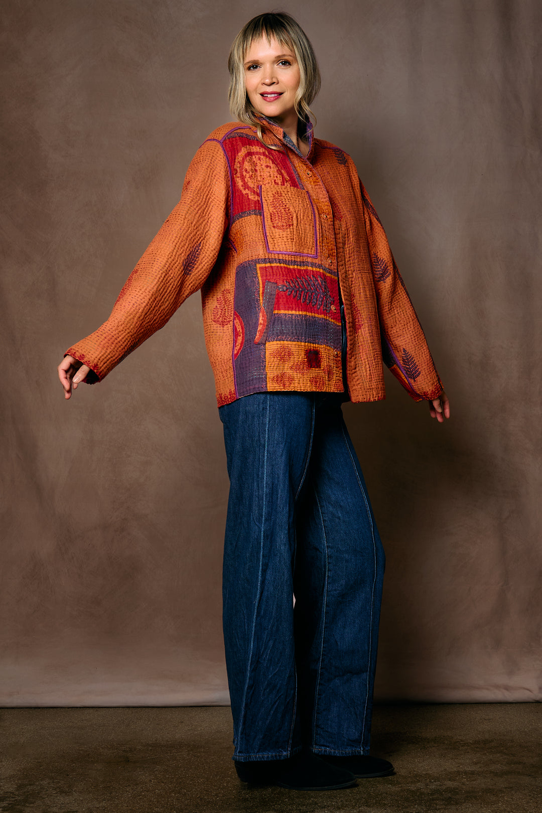 COTTON OVERDYE KANTHA MEN'S BLOUSON - ov4040-corg006m -