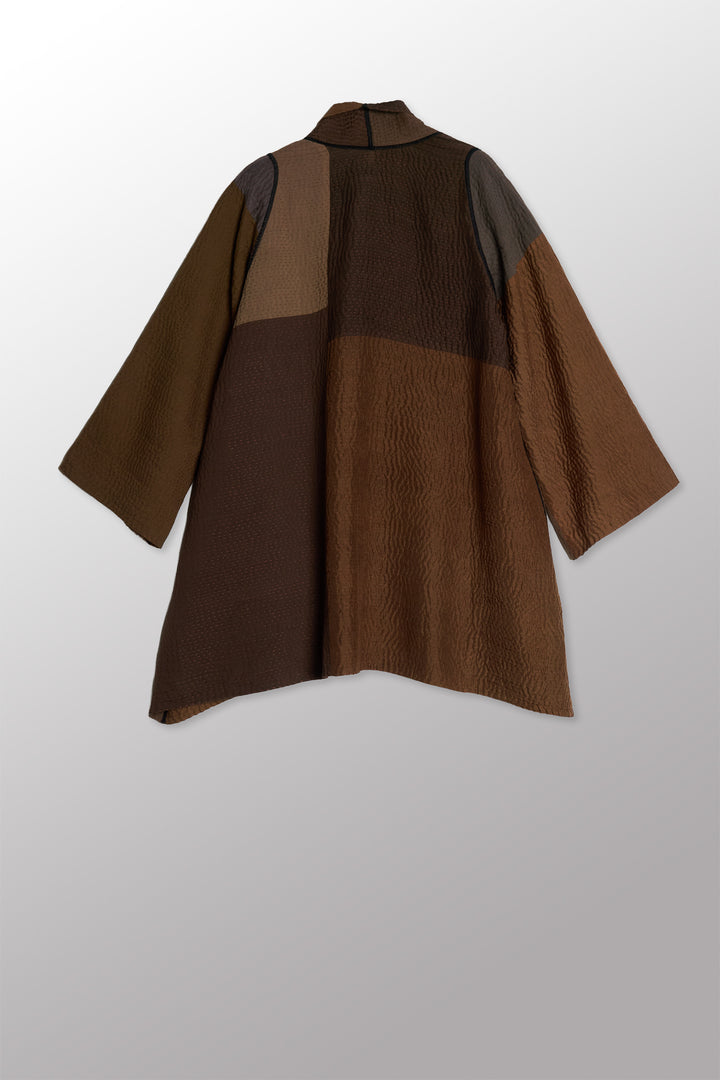 JAIPUR PATCH KANTHA A-LINE JKT - jp4003-brn -