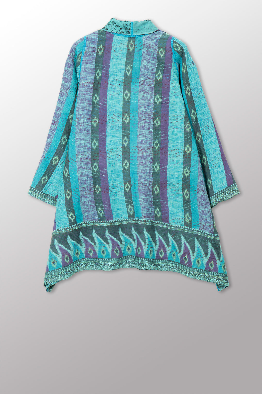 VINTAGE COTTON & NEW VOILE KANTHA A-LINE JKT - cn2003-0007a -