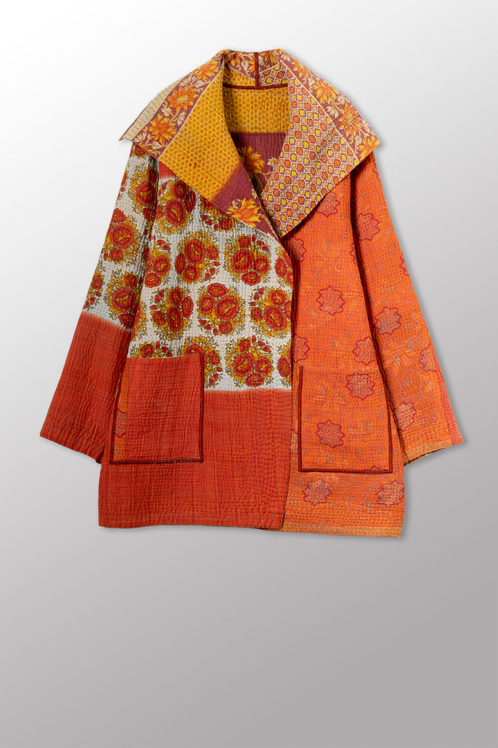 VINTAGE COTTON KANTHA POCKET JKT - cv4002-0228a -