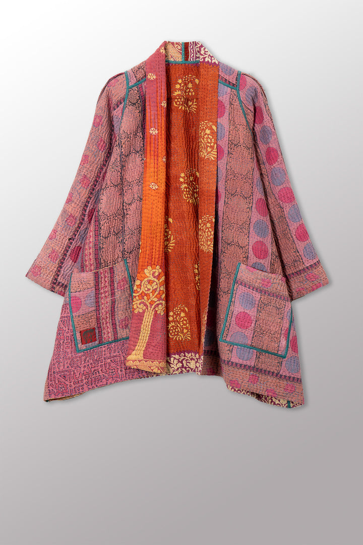 VINTAGE COTTON KANTHA A-LINE JKT - cv4003-0456a -