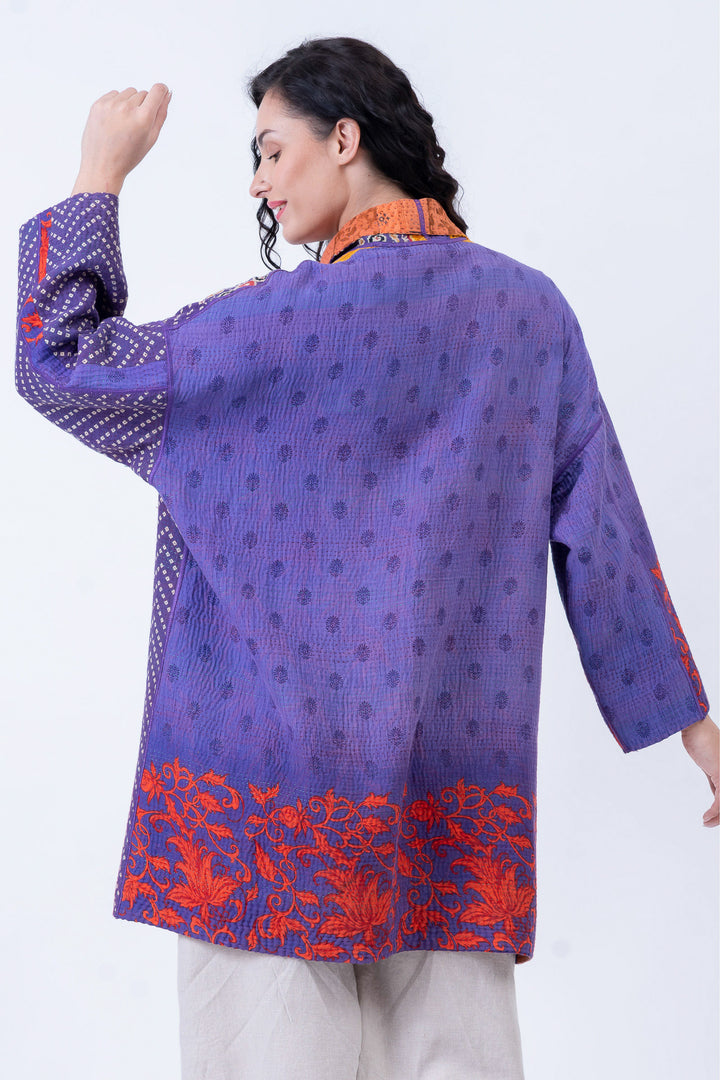 VINTAGE COTTON KANTHA HAORI JKT - cv4068-0019a -