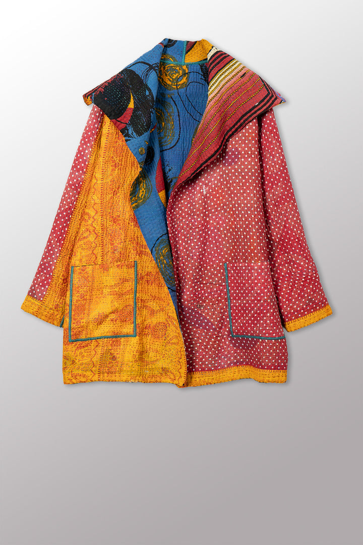 VINTAGE COTTON KANTHA POCKET JKT - cv4002-0226a -