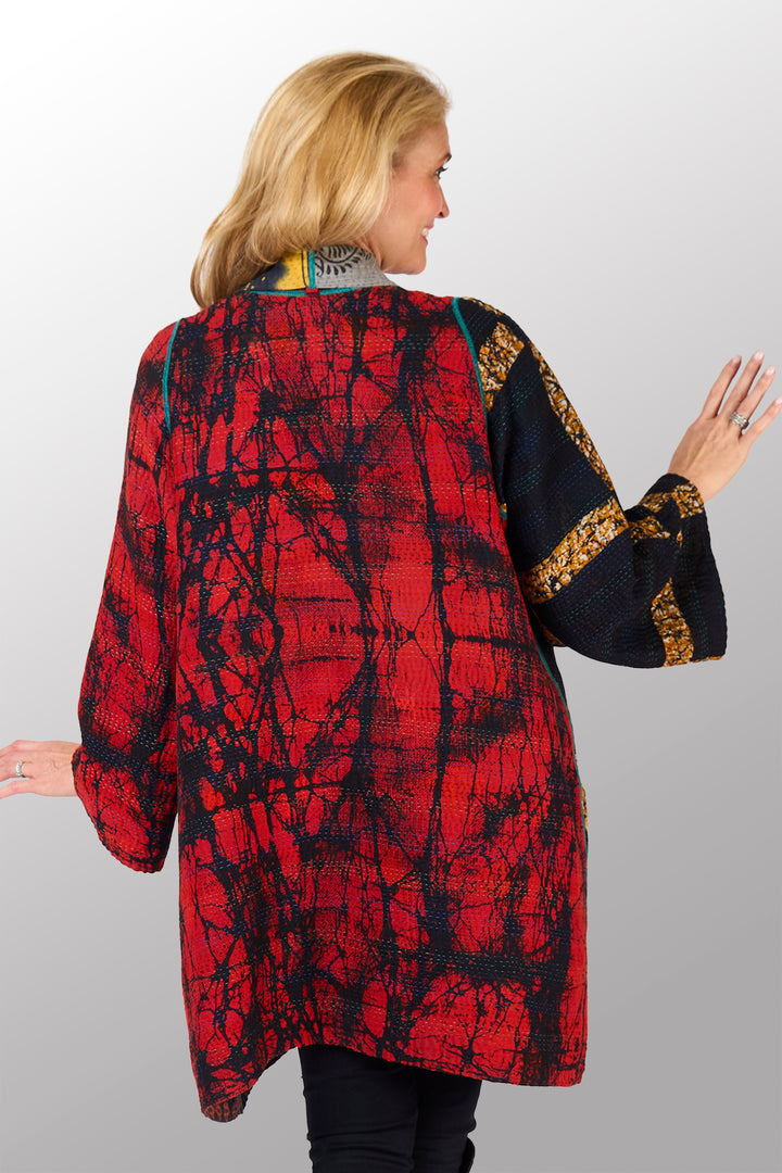 VINTAGE COTTON KANTHA A-LINE JKT - cv4003-0444a -