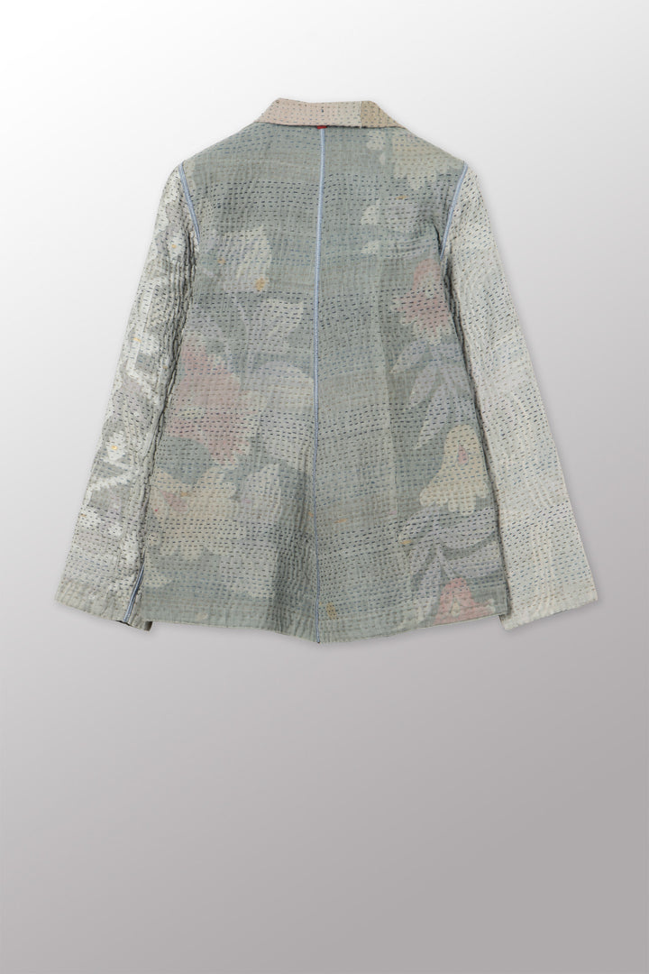 FRAYED PATCH KANTHA SIMPLE JKT - fi4022-glk -