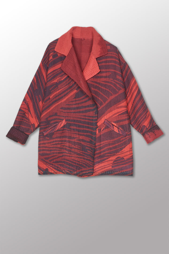 MAGMA AND OMBRE KANTHA LAPELED MEDIUM JKT - mw5080-red -