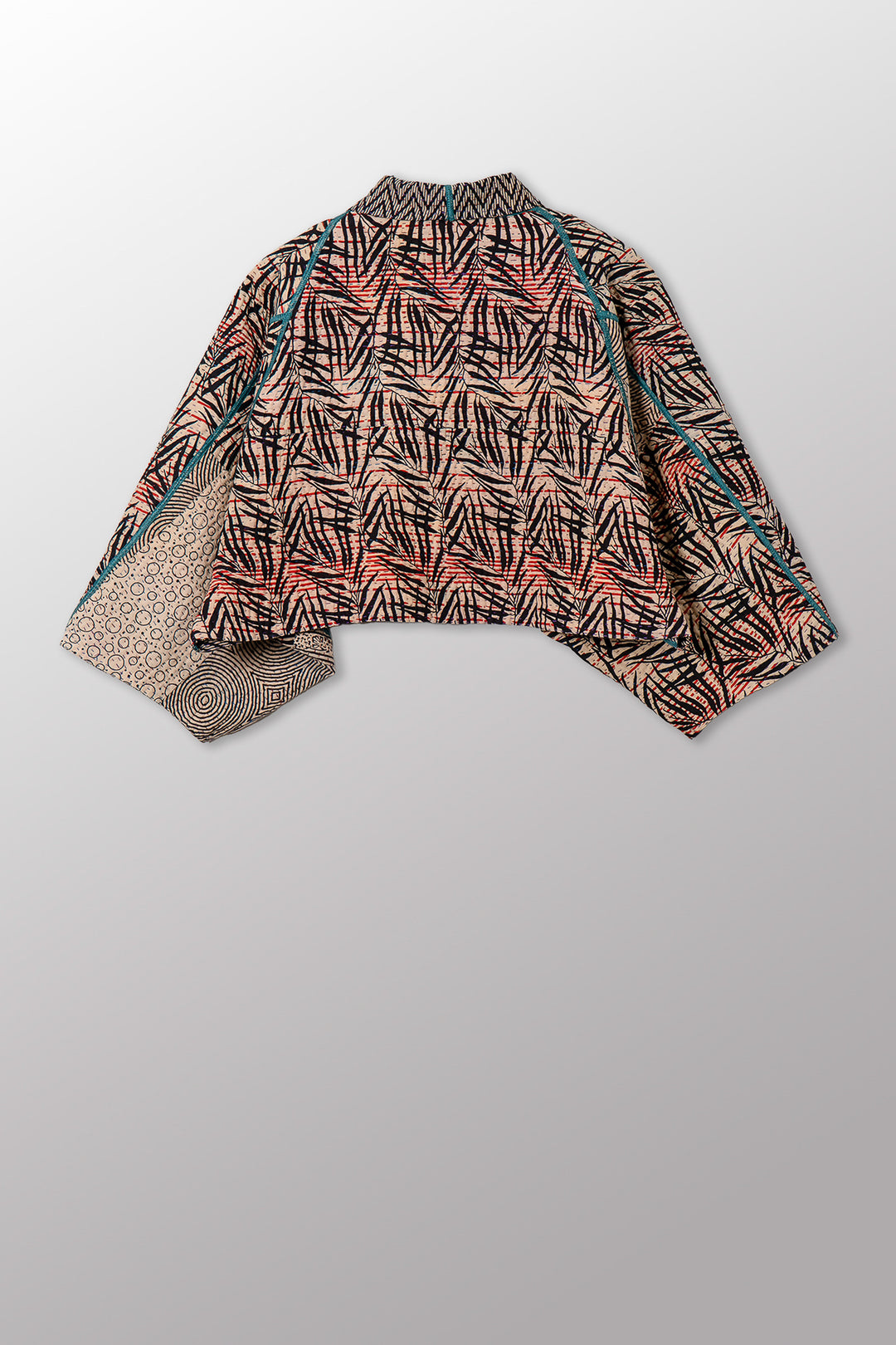 SOHO BAMBOO KANTHA PUFF SLV. SHRUG - bo4062-cblk002a -
